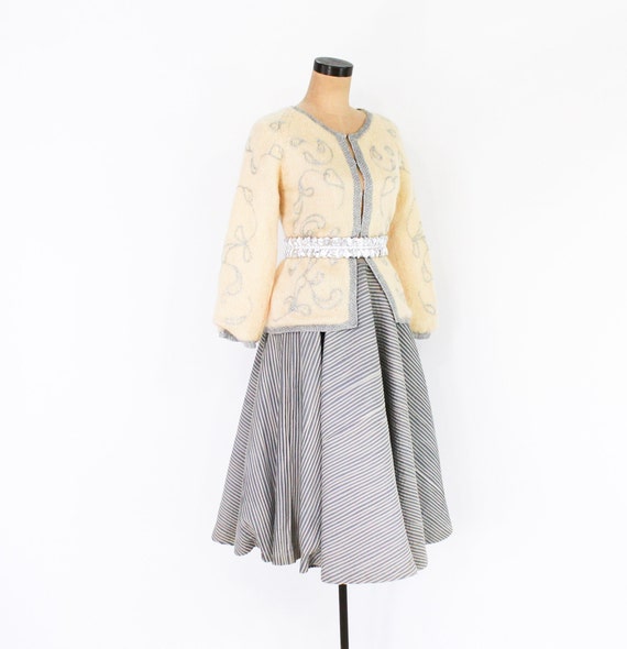 1960s Beige Mohair Cardigan | 60s Mohair Wool Car… - image 6