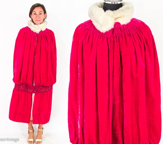 Antique Cape Cloak Black Velvet + Wool C1840 French Textile