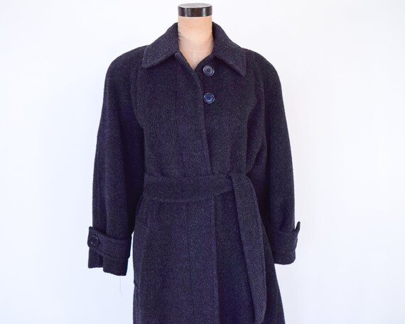 1980s Charcoal Wool Coat | 80s Gray Wool Coat | B… - image 7
