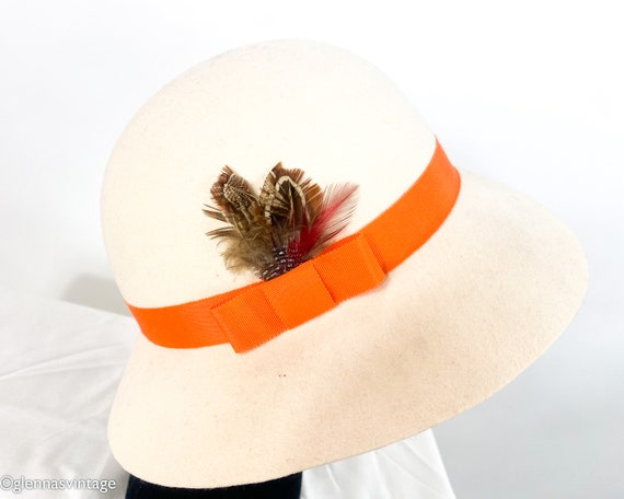 SOLD......1960s Creme Wool Felt Hat | 60s Creme F… - image 8