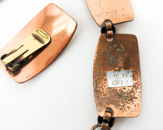 1950s Copper Jewelry Set | 50s Copper Swirls Neck… - image 5