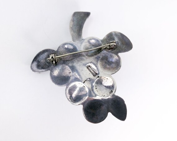 1950s Silver Grape Cluster Brooch  | 50s Sterling… - image 4