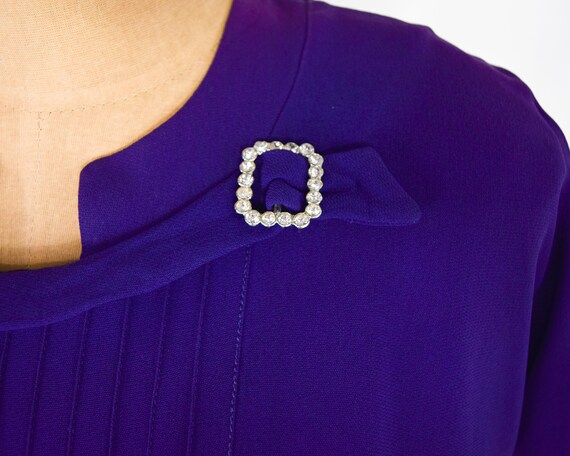 1940s Purple Crepe Dress | 40s Purple Rayon Crepe… - image 9