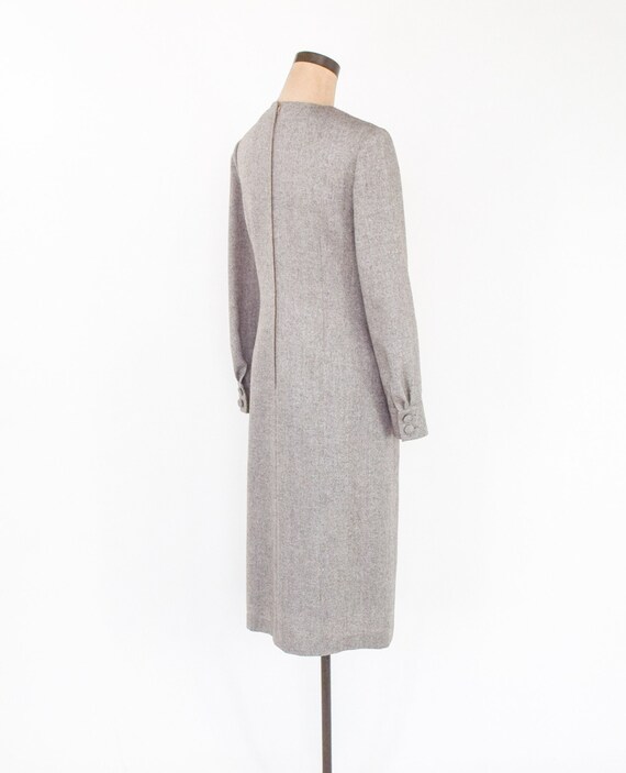 1950s Beige Wool Tweed Dress | 50s Beige Tweed Sh… - image 6
