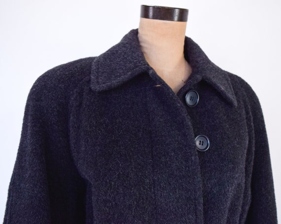 1980s Charcoal Wool Coat | 80s Gray Wool Coat | B… - image 6