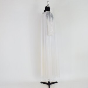 1950s White Long Peignoir Set 50s White Sheer Nylon Peignoir Miss Elaine Medium image 6