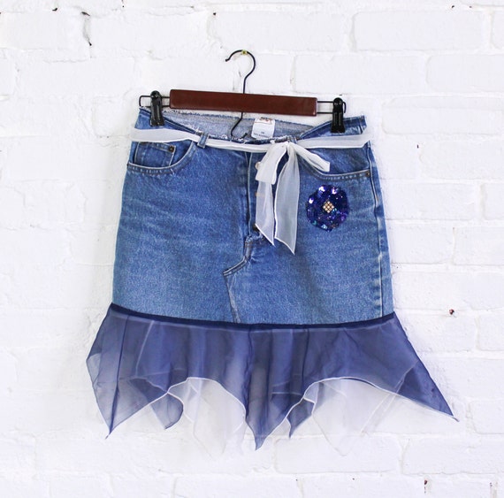 1990s Levis Denim Skirt | 90s Short Denim Skirt |… - image 1