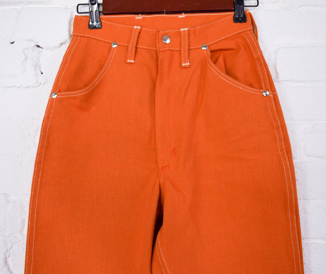 1960s Orange Skinny Jeans 60s Orange Denim Jeans Maverick - Etsy