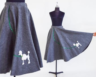 Faldas vintage de caniche de los años 50 para mujer, falda acampanada de  cintura alta vintage de los años 50 para fiesta