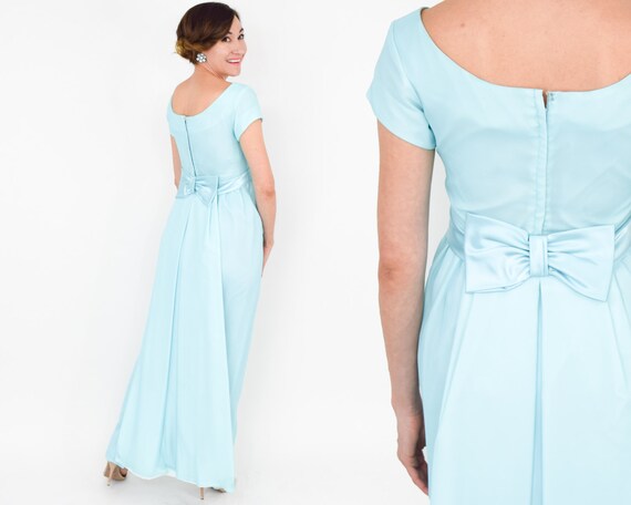 1960s Turquoise Evening Dress 60s Blue 