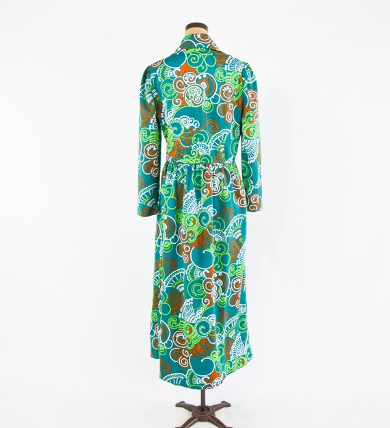 Vintage 70’s Green Abstract Print Maxi Dress main image 0
