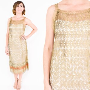 1920er Jahre Gold Spitze Abendkleid 20er Jahre Metallic Gold Etsy