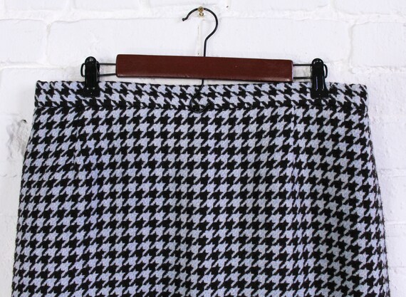 1980s Gray & Brown Houndstooth Skirt | 80s Hounds… - image 4