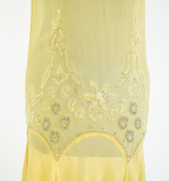 1920s Buttercup Yellow Silk Dress | 20s Yellow Be… - image 8