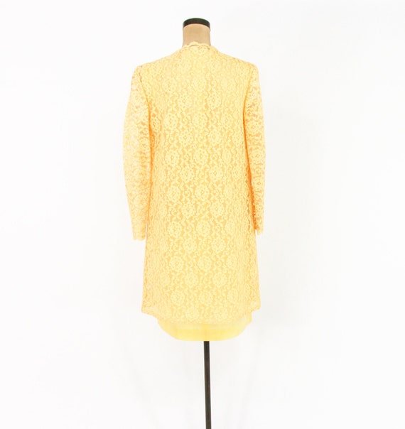 1960s Yellow Silk Dress & Lace Coat Set | 60s But… - image 6