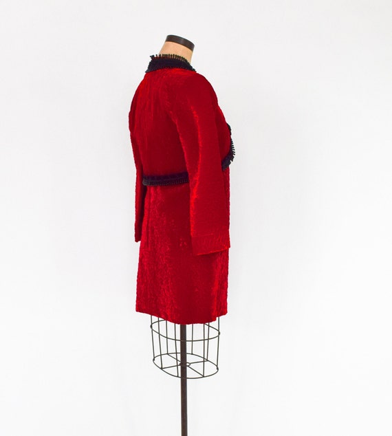 1960s Red Velvet Dress & Jacket | 60s Red Velvet … - image 6