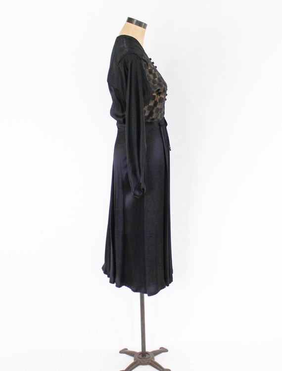 Tula | 1940s Gold & Black Silk Dress | 40s Black … - image 9