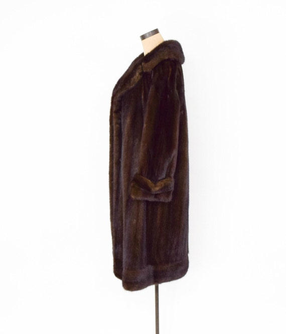 1950s Brown Mink Coat | 50s Dark Brown Mink Coat … - image 5