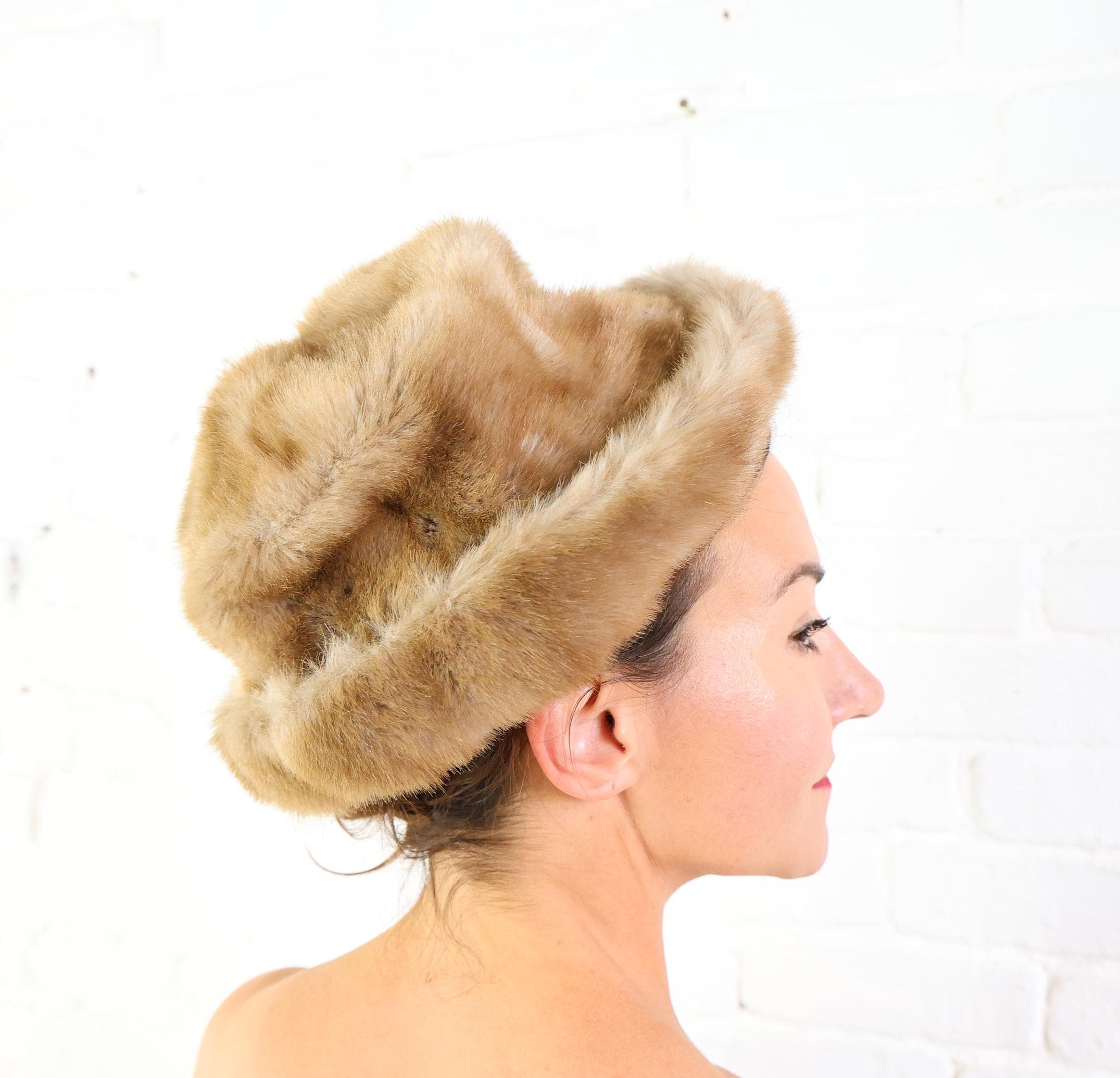 Vintage Neiman Marcus Mink Fur Hat 1970s Neiman Marcus Cloche Hat | Faux Fur Fun main image 3