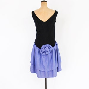 1990s Black & Blue Party Dress 90s Sleeveless Asymmetrical Dress fufi CLOBBER NAAS Medium image 4