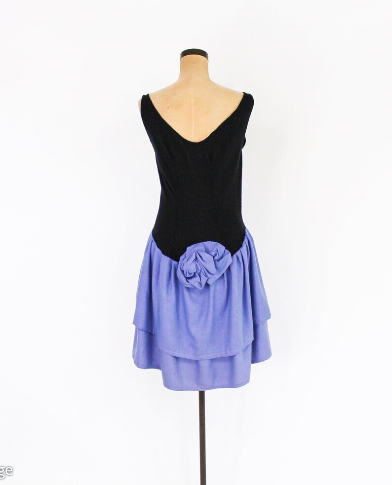 1990s Black & Blue Party Dress 90s Sleeveless Asymmetrical Dress fufi CLOBBER NAAS Medium image 4