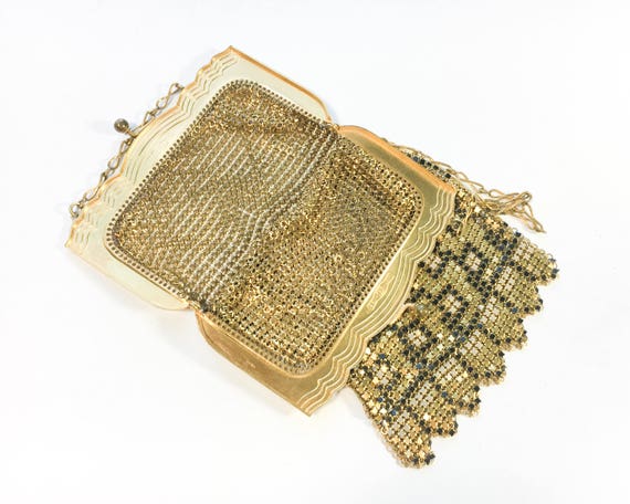 1920s Gold Deco Mesh Handbag | 20s Gold Mesh Even… - image 4