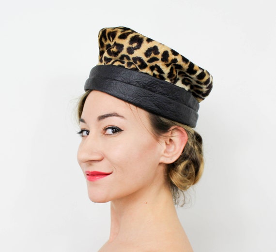 1960s Leopard Hat | 60s Faux Leopard Hat | An Orig