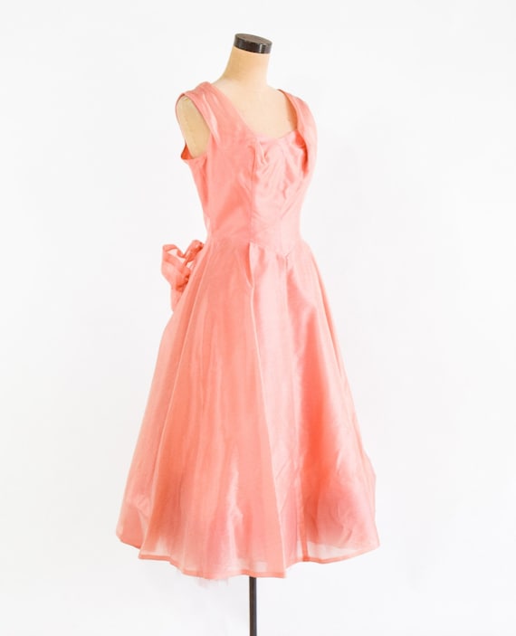 1950s Pink Iridescent Organza Party Dress | 50s P… - image 4