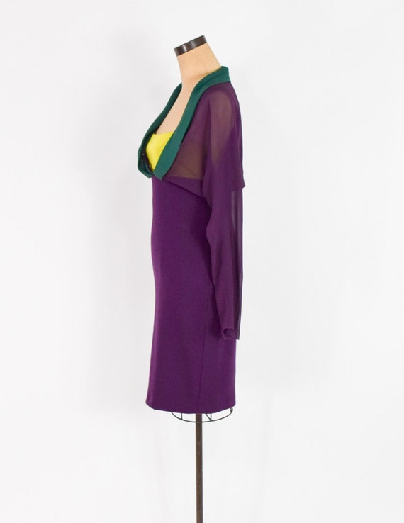 Versace | 1990s Purple Knit Dress | 90s Purple Kn… - image 6
