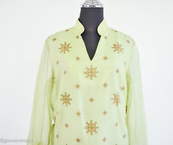 Alfred Shaheen | 1970s Green Screen Print Shift D… - image 7