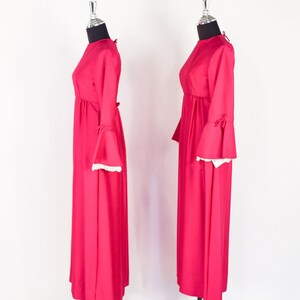 1960s Hot Pink Maxi Dress 60s Fuchsia Evening Dress Set Bridesmaid Dress Lorrie Deb XS & Small image 4