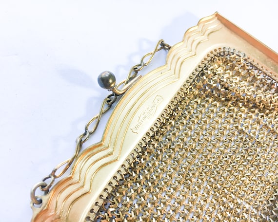 1920s Gold Deco Mesh Handbag | 20s Gold Mesh Even… - image 5