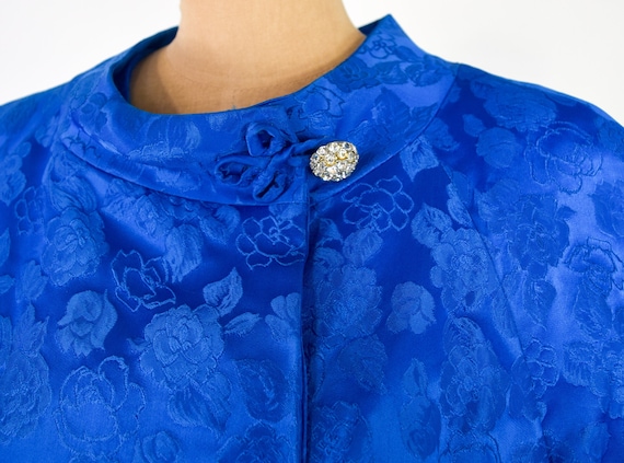 1960s Blue Brocade Dress & Coat | 60s Royal Blue … - image 10