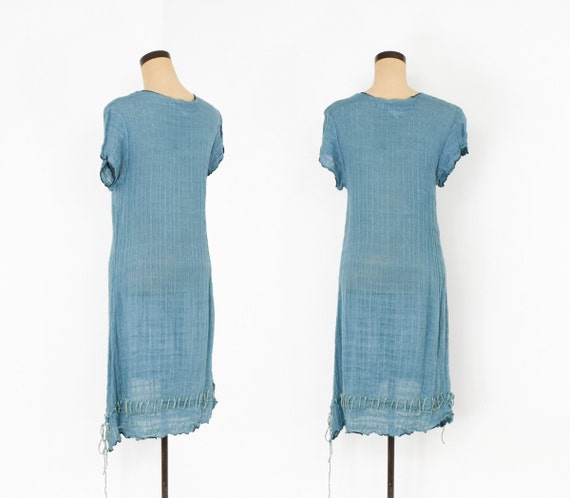 1990s Cynthia Ashby Linen Dress | Vintage Turquoise Blue, Asymmetrical Hem Dress, Medium 1990s Cynthia Ashby Linen Dress | Vintage Turquoise Blue, Asymmetrical Hem Dress, Medium