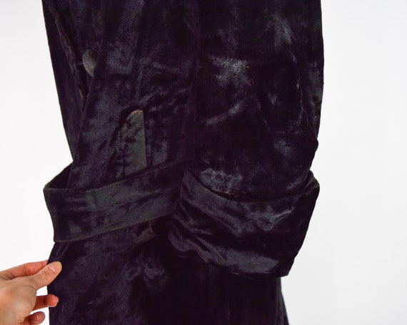 1900s Black Velvet Coat | Black Cotton Velvet Coa… - image 10