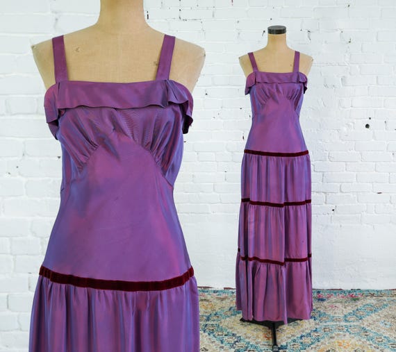 strapless open back dress Simple purple v neck satin long prom dress purple formal dress main image 1