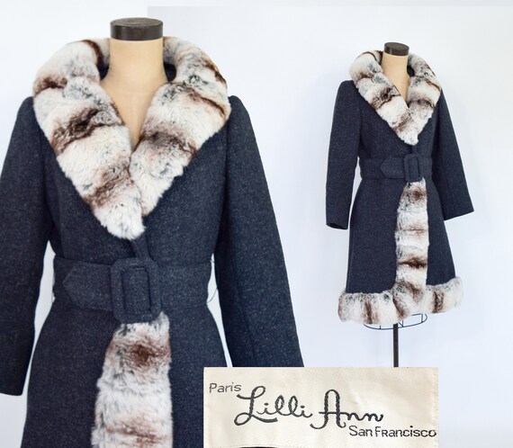 Lilli Ann | 1960s Gray Wool Coat | 60s Charcoal W… - image 2