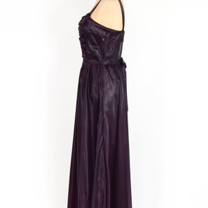1940s Purple Satin Evening Dress 40s Deep Purple Satin Evening Gown Old Hollywood Medium image 5