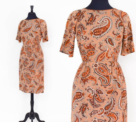 orange paisley dress