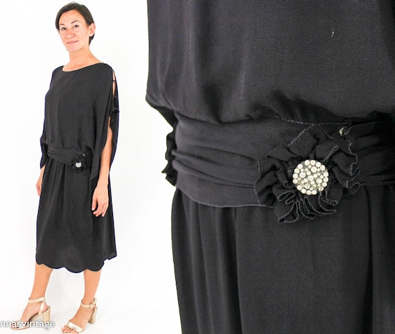 silk flat crepe dresses 1920 Rate the Dress: 20s crepe chiffon and bows
