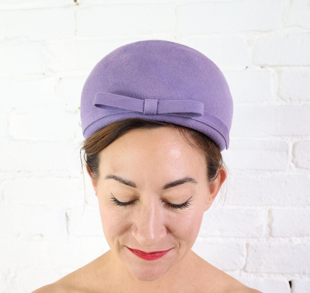 1950s Lavender Wool Felt Hat | 50s Purple Bubble Hat | RITZ Henry ...
