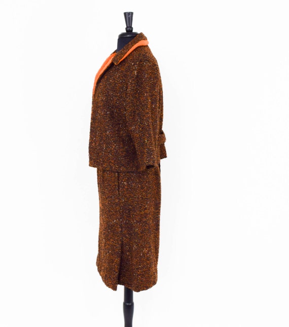 1960s Brown Wool Suit | 60s Brown Orange Wool 3 P… - image 7