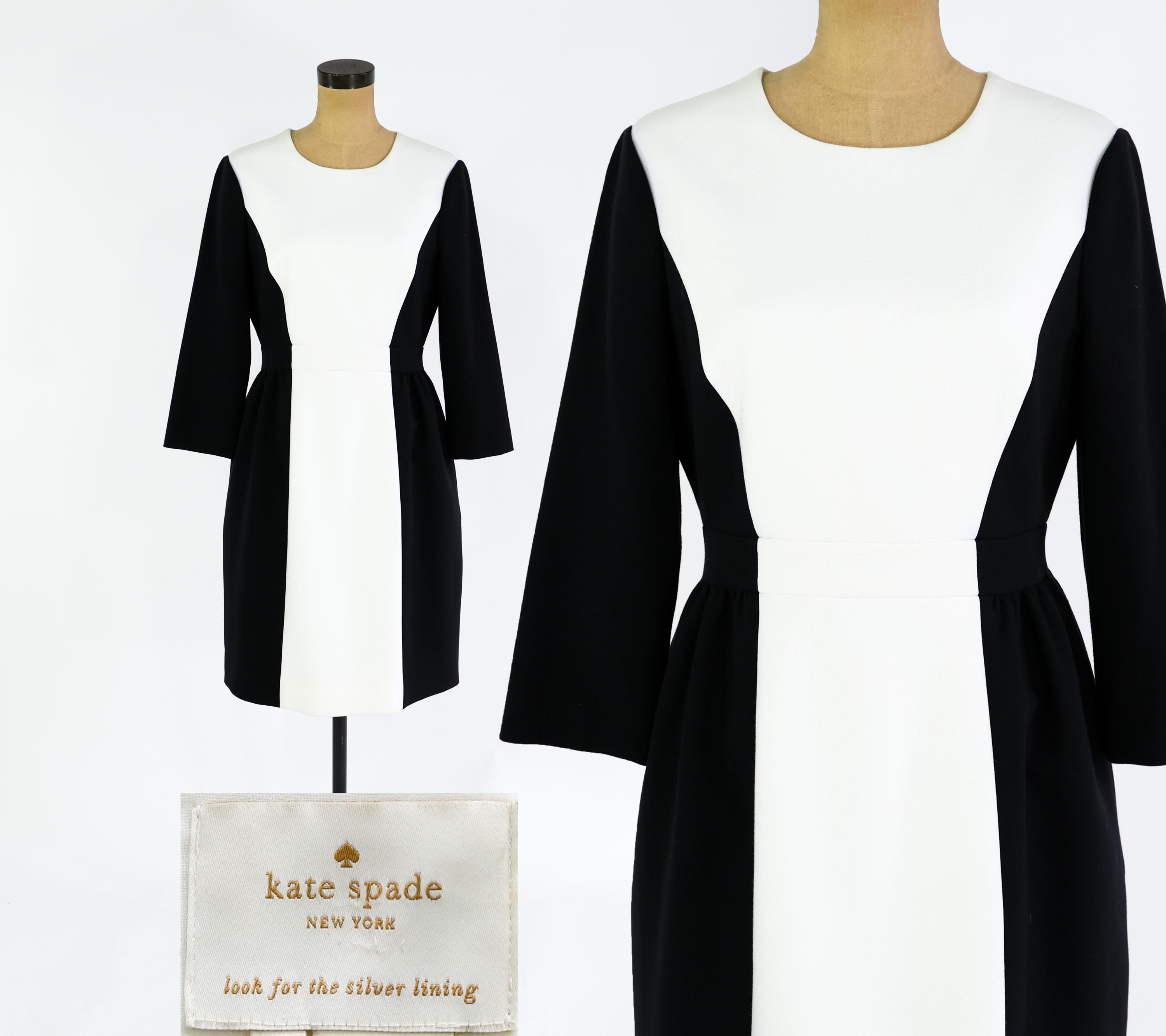 1990s Kate Spade Black & White Dress | Vintage Color Block Sheath Dress,  Medium - Etsy