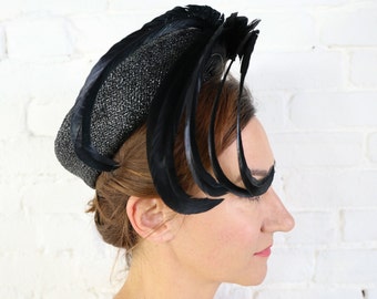 Miss Sally Victor, Black Feather Whimsey, Facinator, Hat  display picture 1