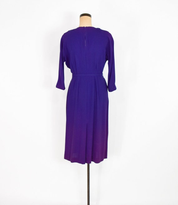 1940s Purple Crepe Dress | 40s Purple Rayon Crepe… - image 5