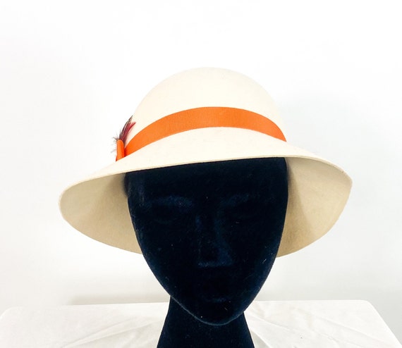 SOLD......1960s Creme Wool Felt Hat | 60s Creme F… - image 3