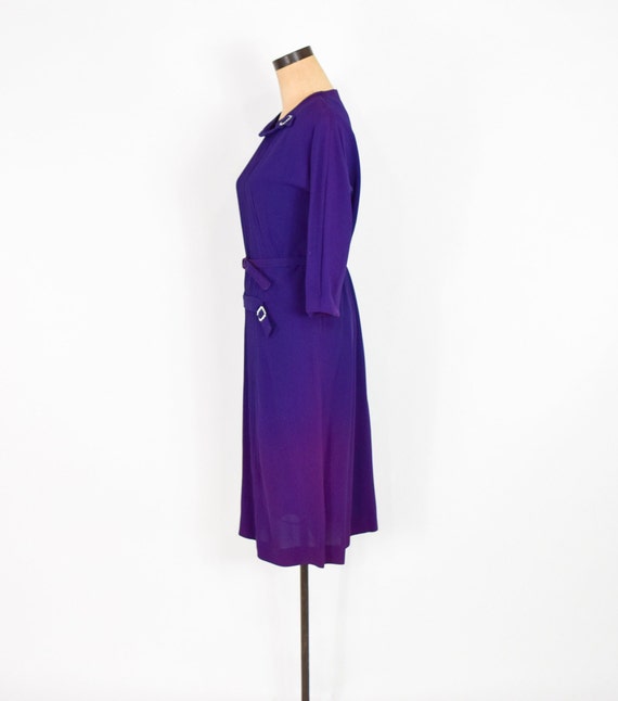 1940s Purple Crepe Dress | 40s Purple Rayon Crepe… - image 4