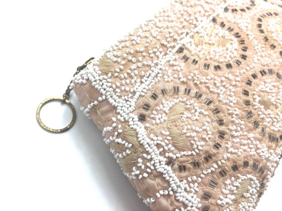 1940s Pink Beaded Clutch | 40s Blush Pink Beaded … - image 4