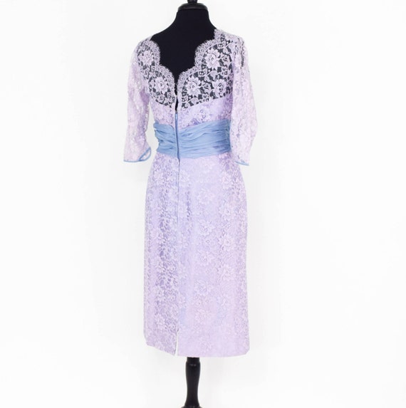 1950s Lavender Lace Party Dress | 50s Lavender La… - image 7