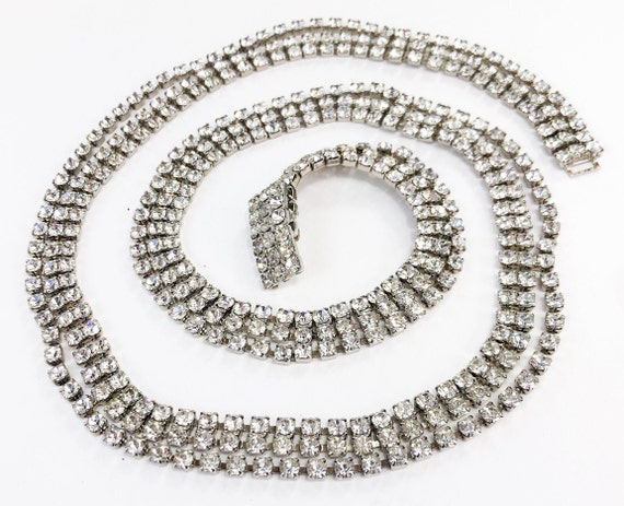 1950s Rhinestone Evening Belt | 50s Rhinestone Cha